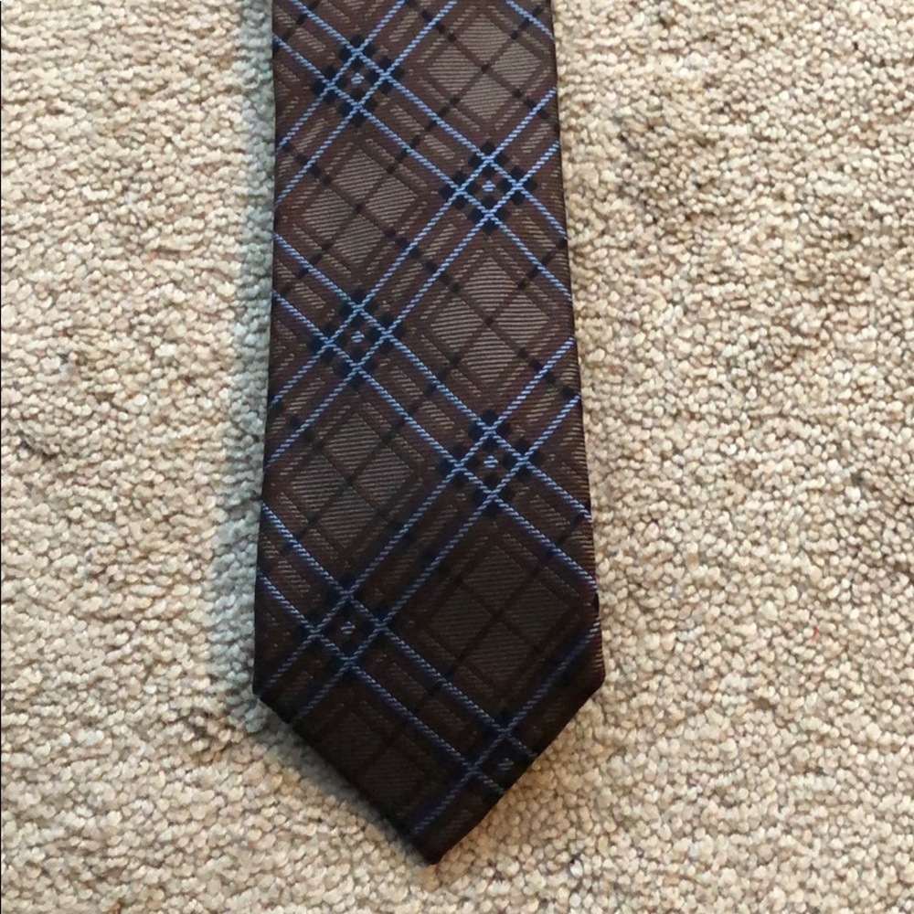 Federico bertarelli brown blue plaid tie